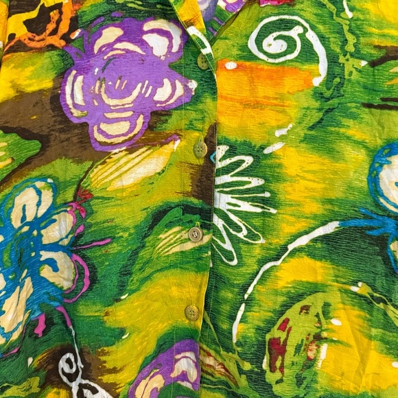 JAMS WORLD Hawaiian Tropical Print Short Sleeve Button Down Shirt Womens Sz XS - Picture 6 of 9
